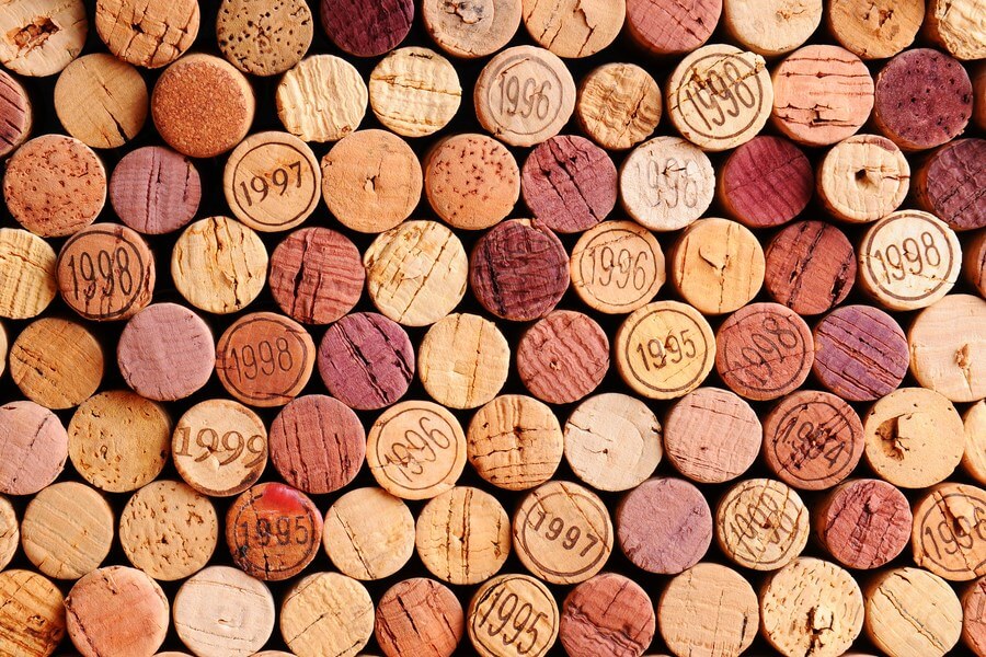 Beautiful wine cork display from corked wine. This display highlights different vintages and shades of corks!